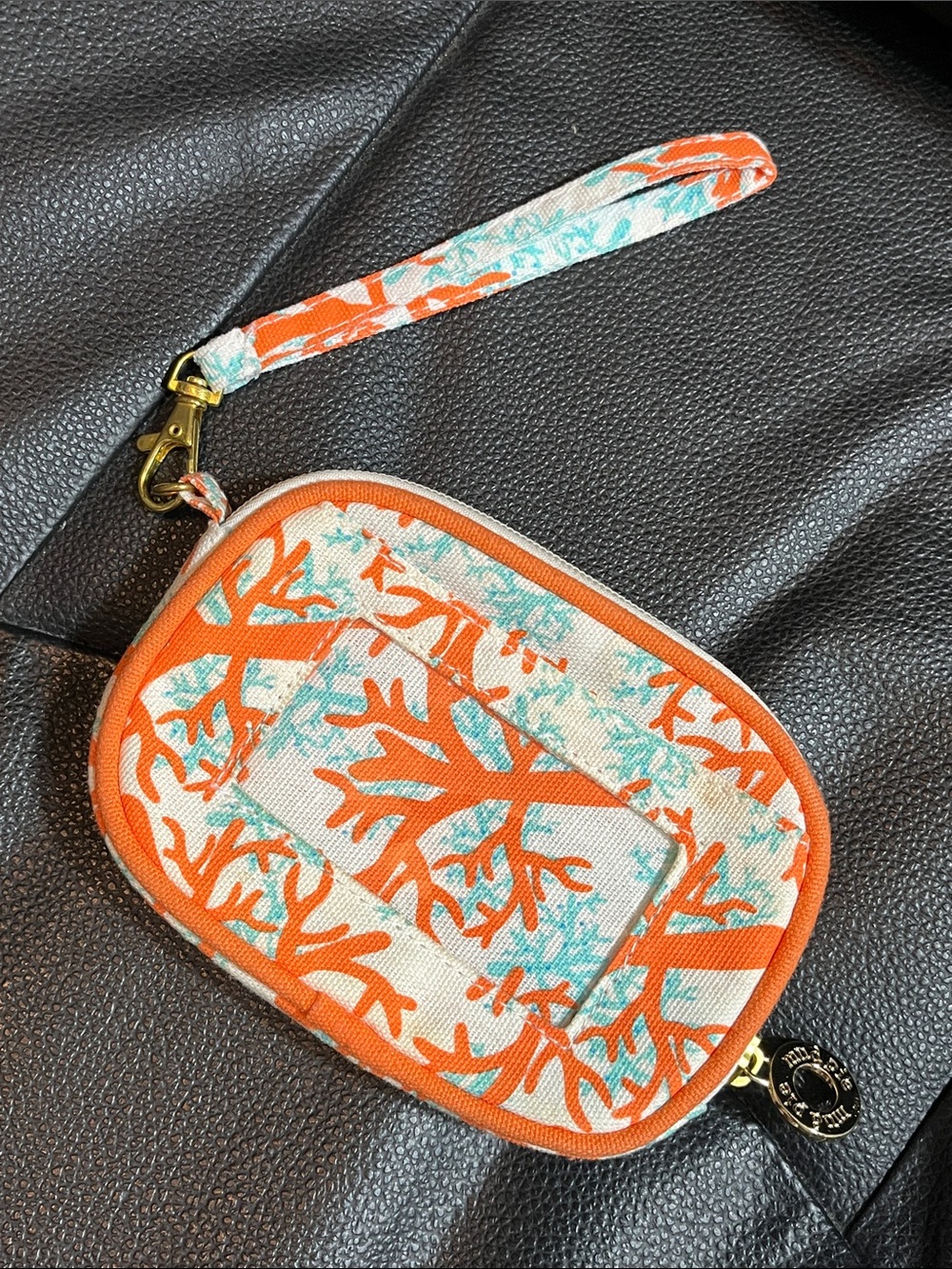 Mud Pie Coral Reef Wristlet Wallet Coin Purse Coastal Beach
